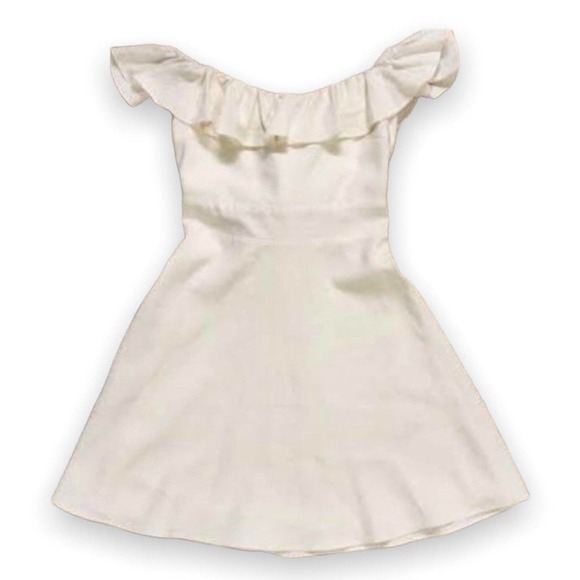 Zara Linen Off the Shoulder Dress NEW - Picture 2 of 4